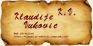 Klaudije Vuković vizit kartica